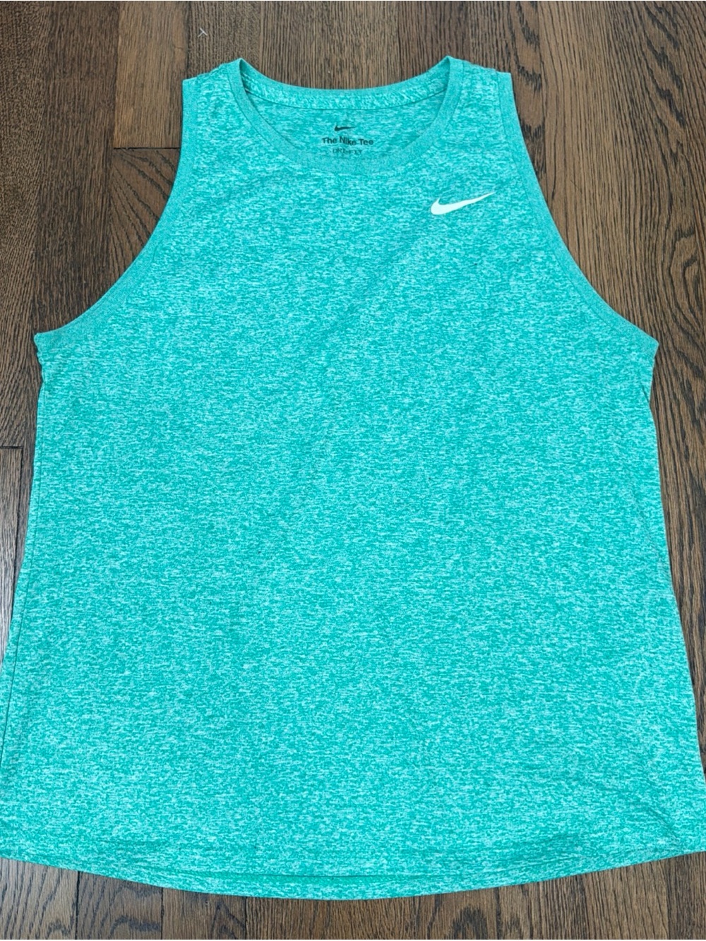 Nike Dri-Fit Women's Athletic Tank Top Mint Green Silver Swoosh Size Medium